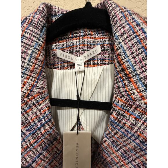 Veronica Beard Theron Double-Breasted Tweed Blazer Size 2 - Picture 7 of 8
